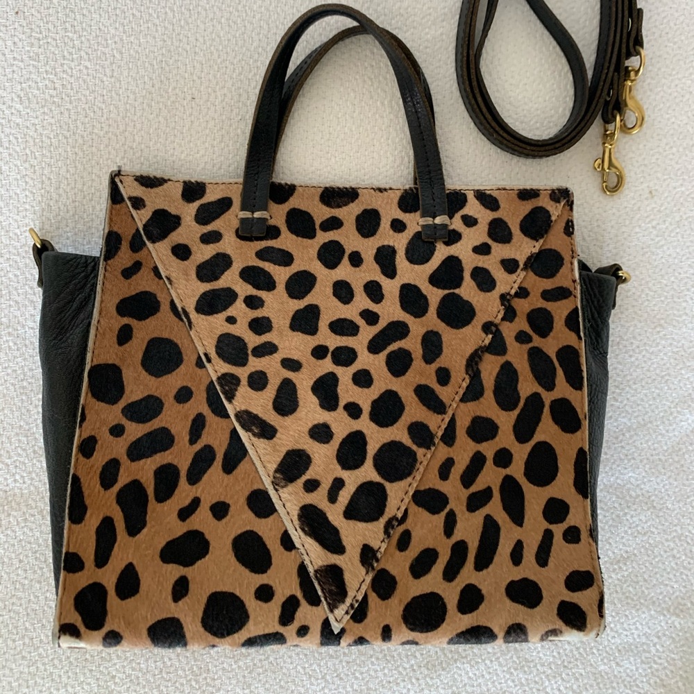 Clare Vivier Petite Simple Tote Leopard Hair-on